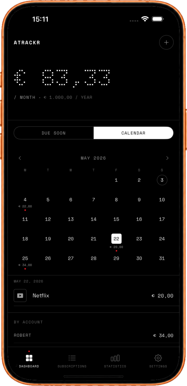 aTrackr Calendar