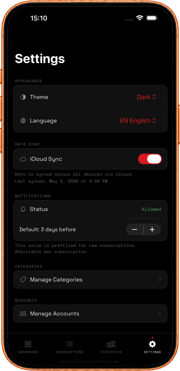 aTrackr Settings